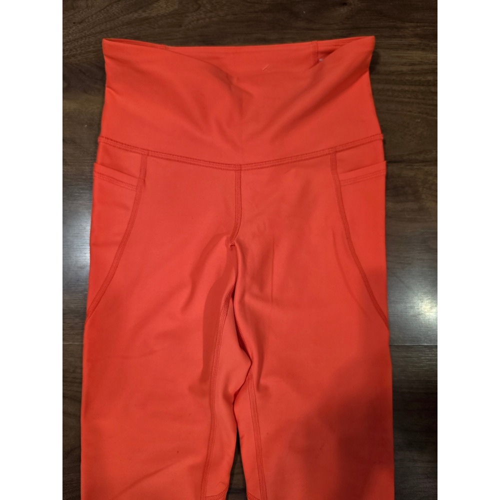 Excellent Old Navy Leggings Small Orange Powersoft High Waisted Side Pockets - Picture 2 of 4